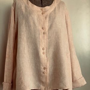 FLAX peachy linen blouse